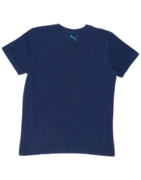 Puma Mens Graphic T-Shirt Top Medium Navy Blue Cotton
