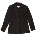Marks & Spencer Dame 1-knap Blazer Jacket UK 10 Small Black Linen
