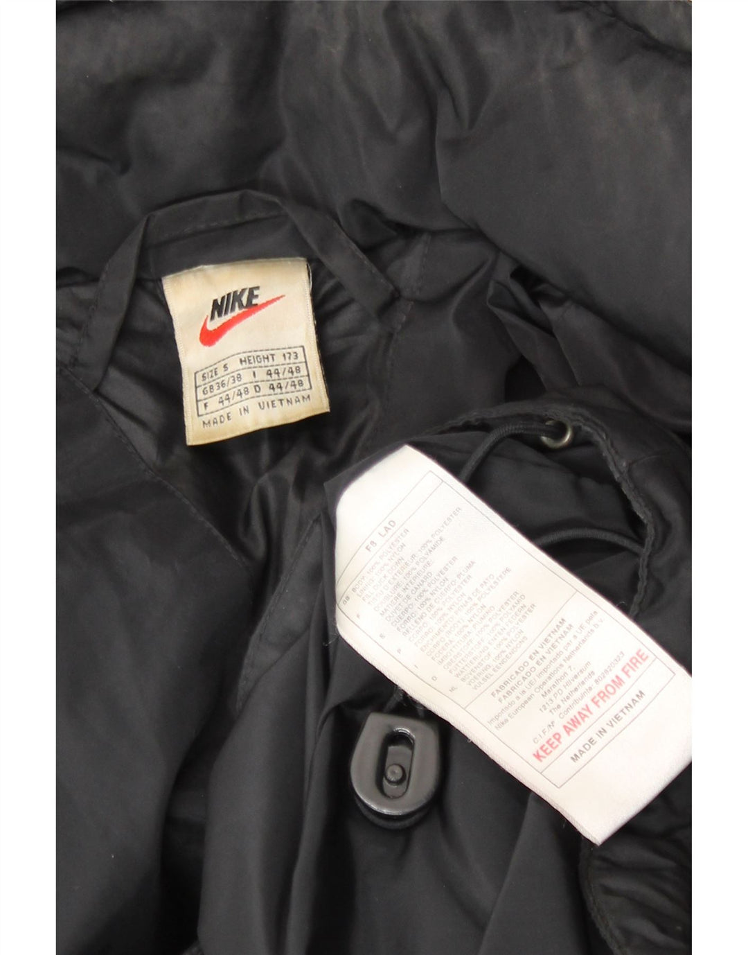 Nike Herre grafisk løs pasform polstret jakke UK 36/38 Lille sort polyester