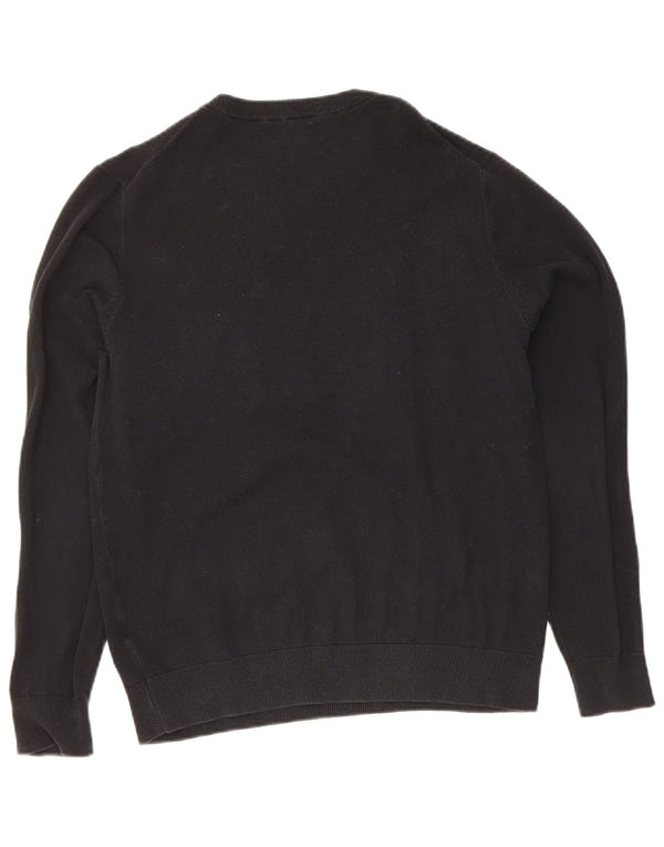 Zara Herre grafisk rund hals sweater mellemblå