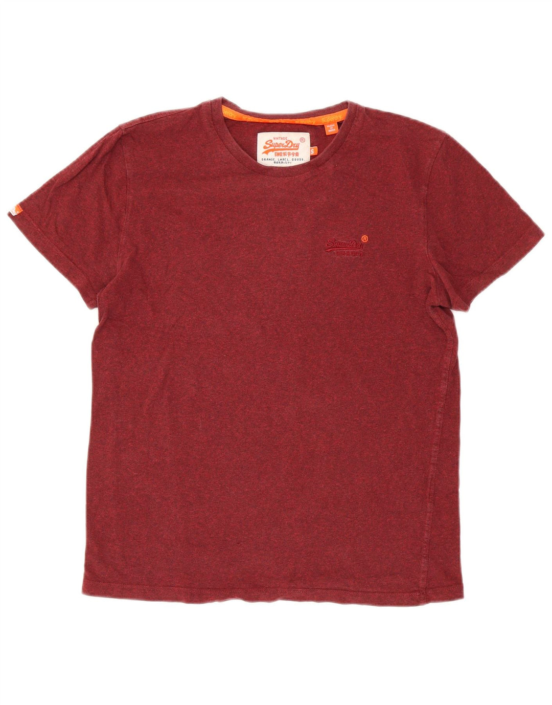 SUPERDRY Herre T-Shirt Top Lille rød Flecked Bomuld