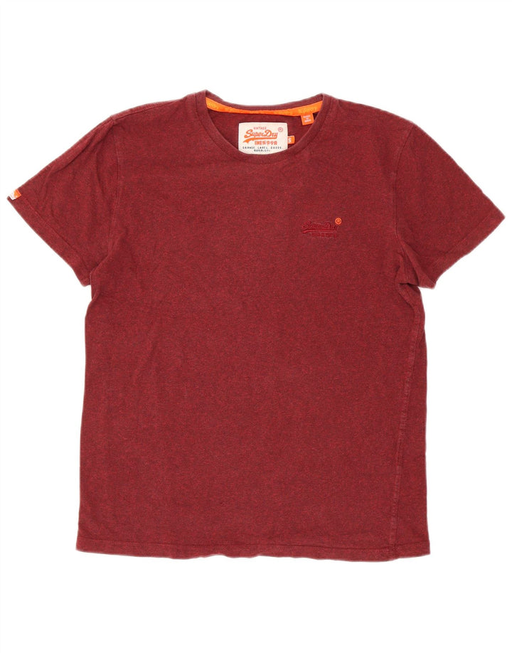 SUPERDRY Herre T-Shirt Top Lille rød Flecked Bomuld