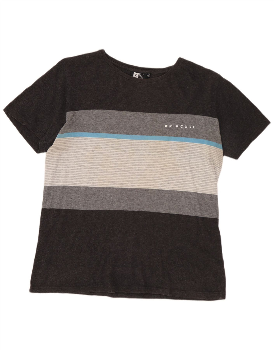 RIP CURL Herre Standard Fit T-Shirt Top Lille Grå Stribet