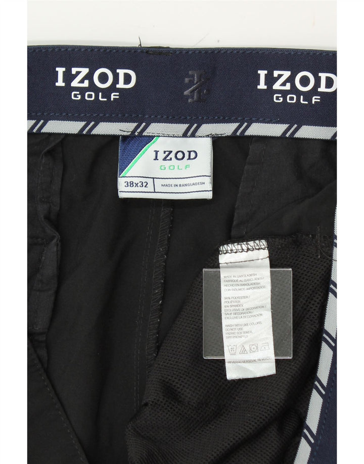 IZOD Mens Straight Suit Trousers W38 L32 Black Polyester Vintage Izod and Second-Hand Izod from Messina Hembry 