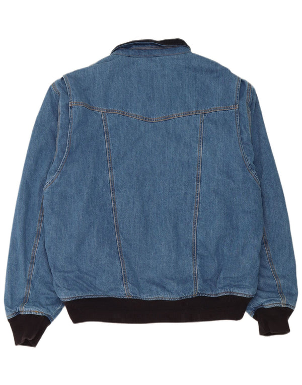 Superdry Herre Denim Bomber Jacket UK 44 2XL Blå Bomuld