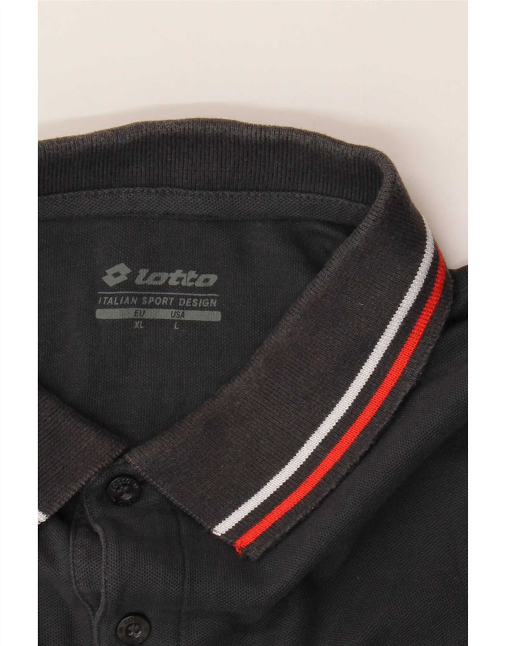 Lotto Herre Polo Shirt XL Sort Stribet