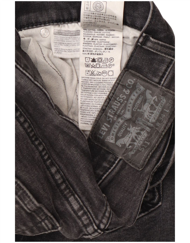 Levi's Herre 511 Slim Jeans W34 L30 Sort Bomuld