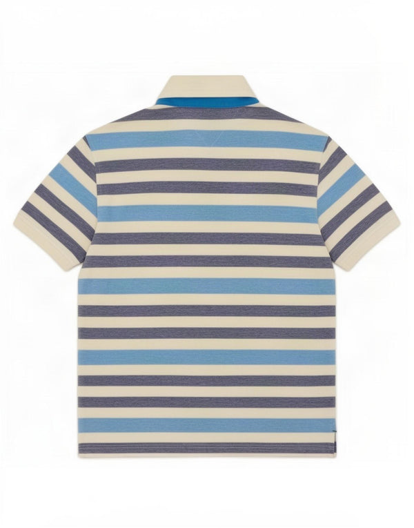 Tommy Hilfiger Herre Classic Fit Polo Shirt Medium Blå Stribet Bomuld