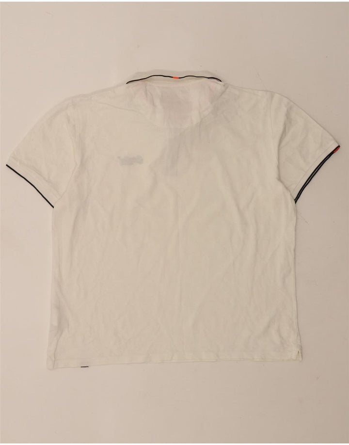 Superdry herre poloshirt 2XL hvidstribet bomuld