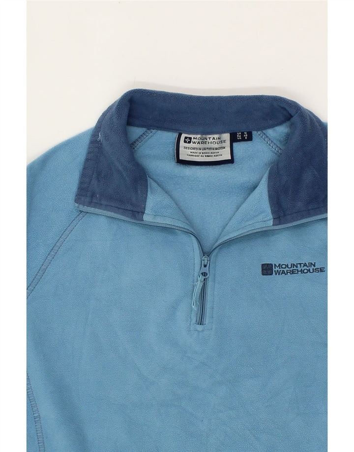 MOUNTAIN WAREHOUSE Womens Zip Neck Fleece Jumper UK 12 Medium Blue Vintage Mountain Warehouse and Second-Hand Mountain Warehouse from Messina Hembry 