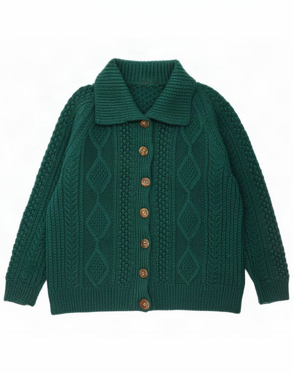 Vintage Womens Cardigan Sweater UK 12 Medium Green