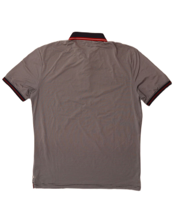Calvin Klein herre poloshirt mellemgrå nålestribet polyester