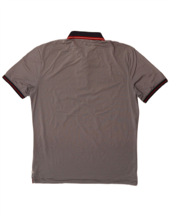 Calvin Klein herre poloshirt mellemgrå nålestribet polyester