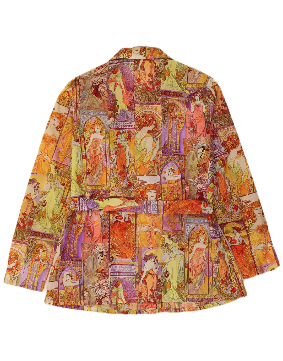 VINTAGE Graphic 4-knaps blazerjakke til kvinder IT 44 Medium Flerfarvet