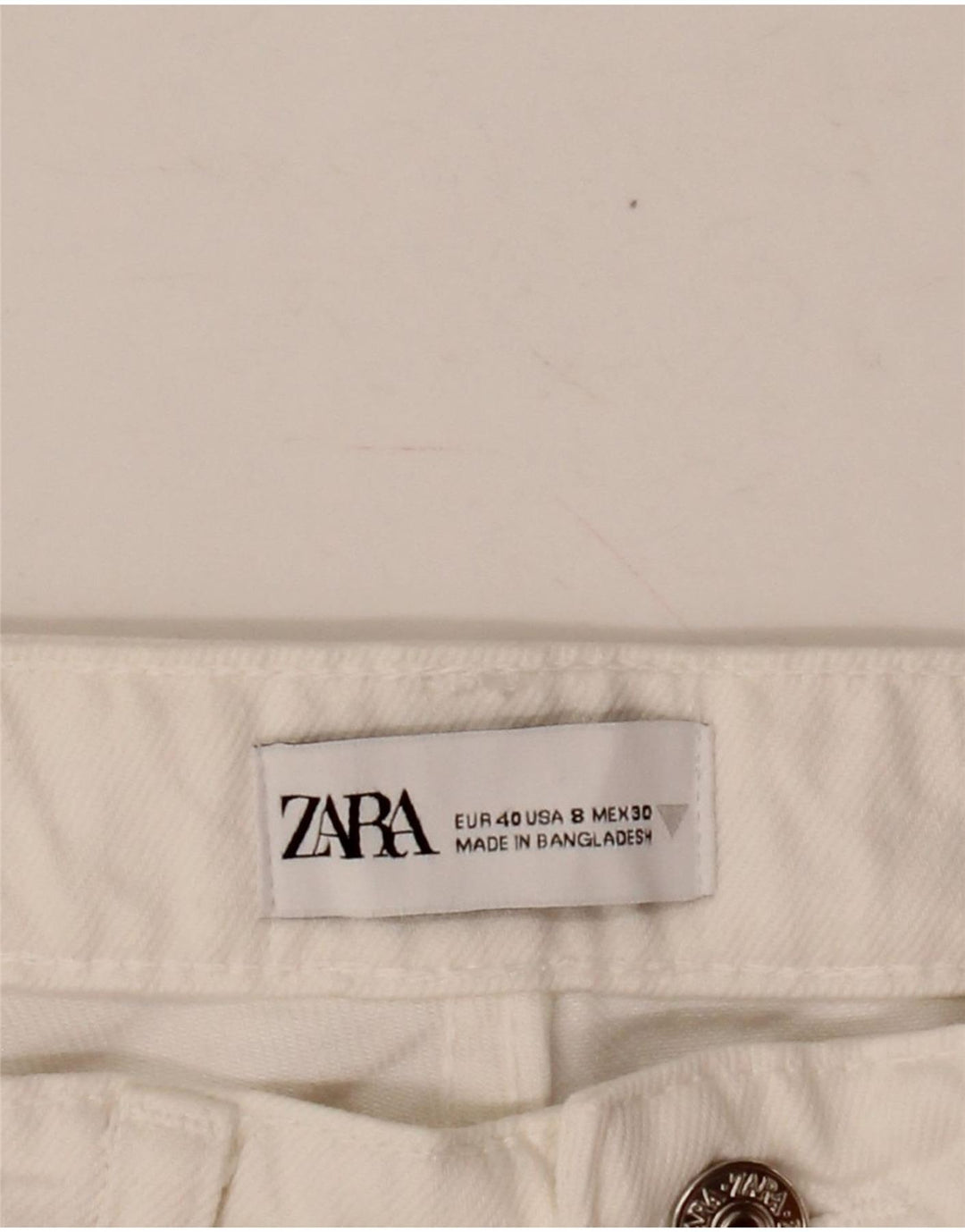 Zara denimshorts til kvinder EU 40 Medium W30 Hvid