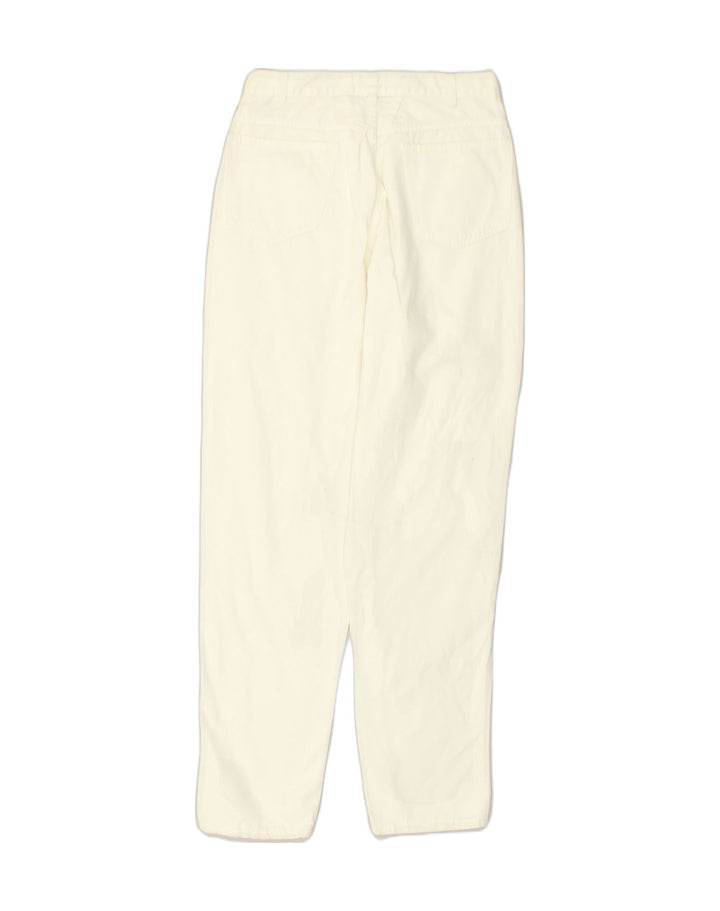 BASIC Womens Tapered Casual Trousers W32 L31 White Cotton | Vintage Basic | Thrift | Second-Hand Basic | Used Clothing | Messina Hembry 