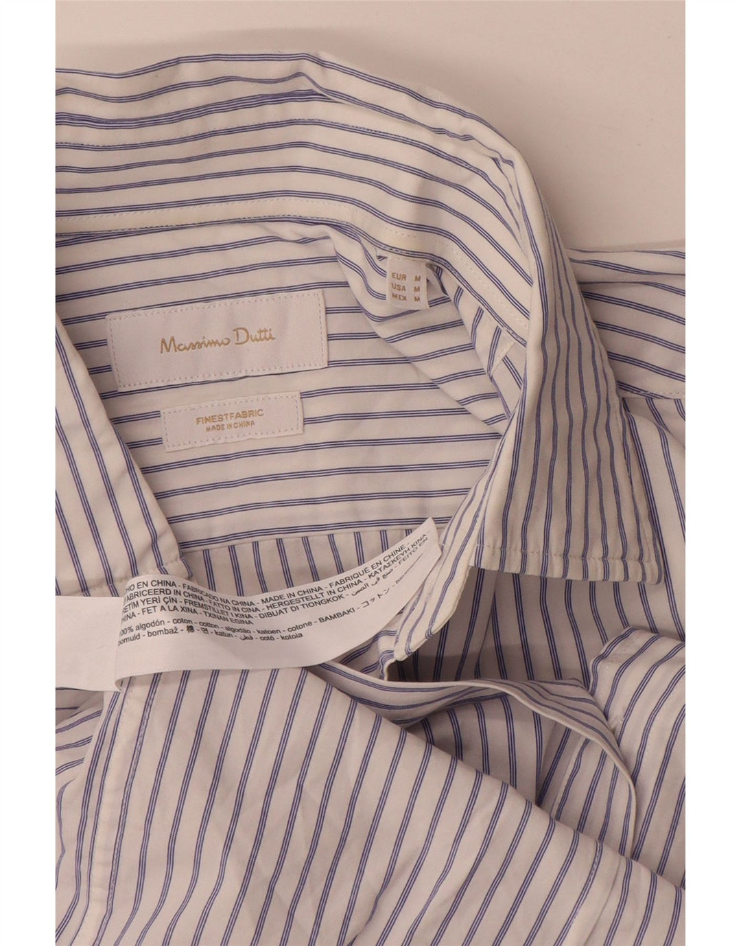 Massimo Dutti Herreskjorte Medium White Pinstripe Bomuld