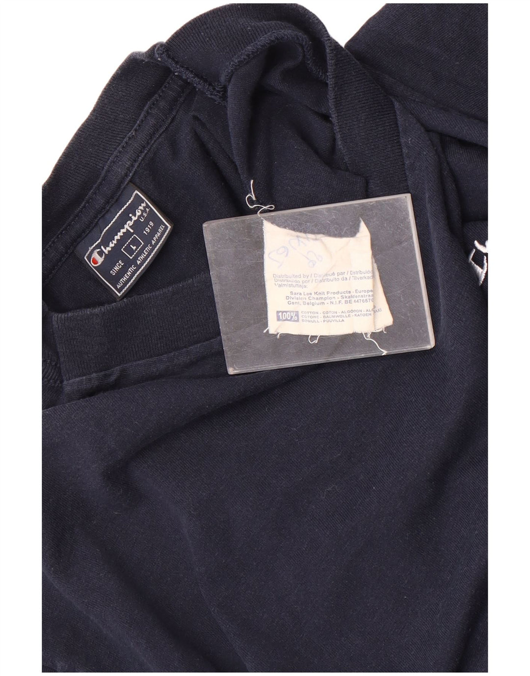 Champion Herre T-Shirt Top Stor Marineblå Bomuld