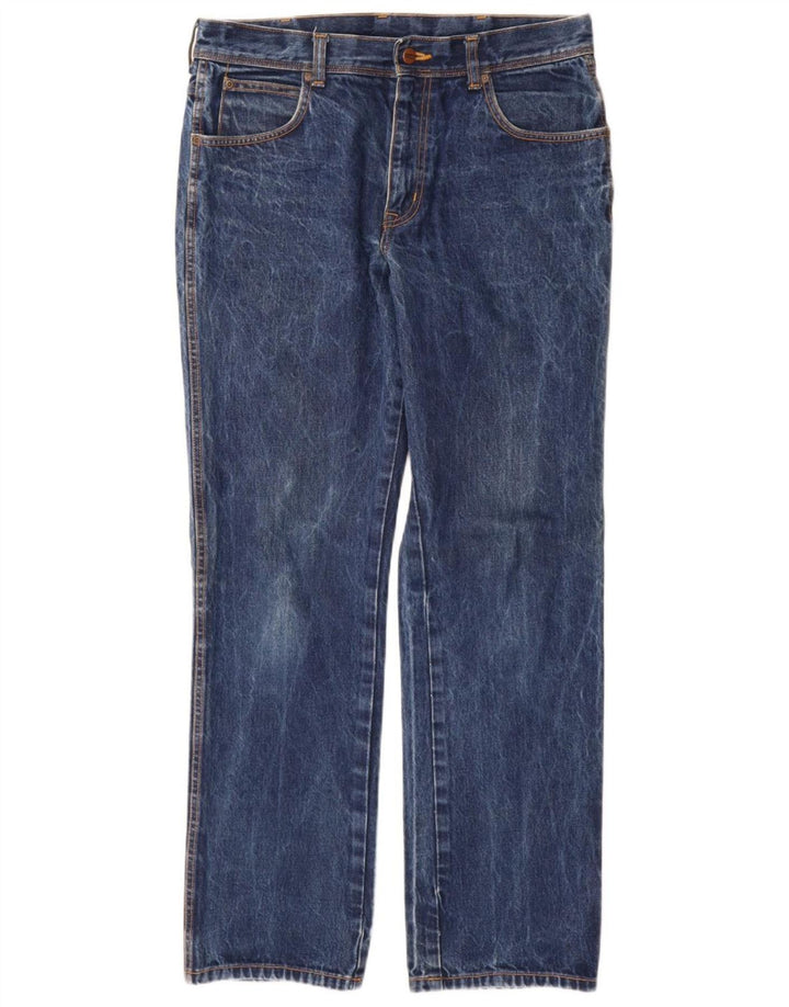 Wrangler Herre Regular Fit Straight Jeans W34 L32 Blå Bomuld