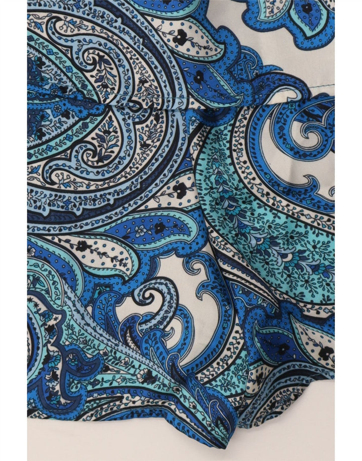 VINTAGE Womens Slip Dress UK 8 Small Blue Paisley Polyester Vintage Vintage and Second-Hand Vintage from Messina Hembry 