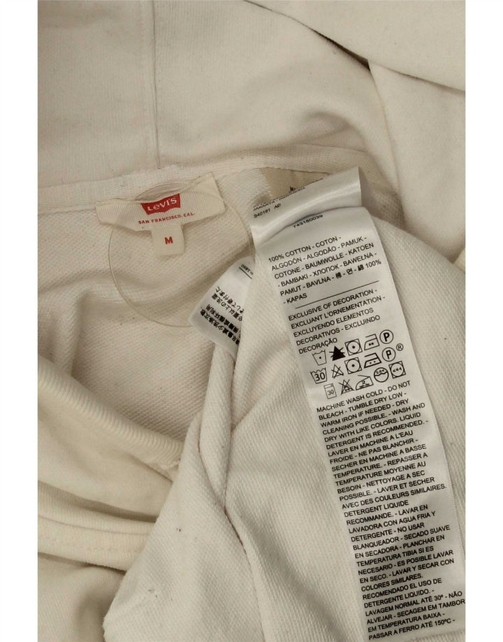 Levi's Grafisk Oversized Hoodie Jumper til kvinder UK 14 Medium White Bomuld