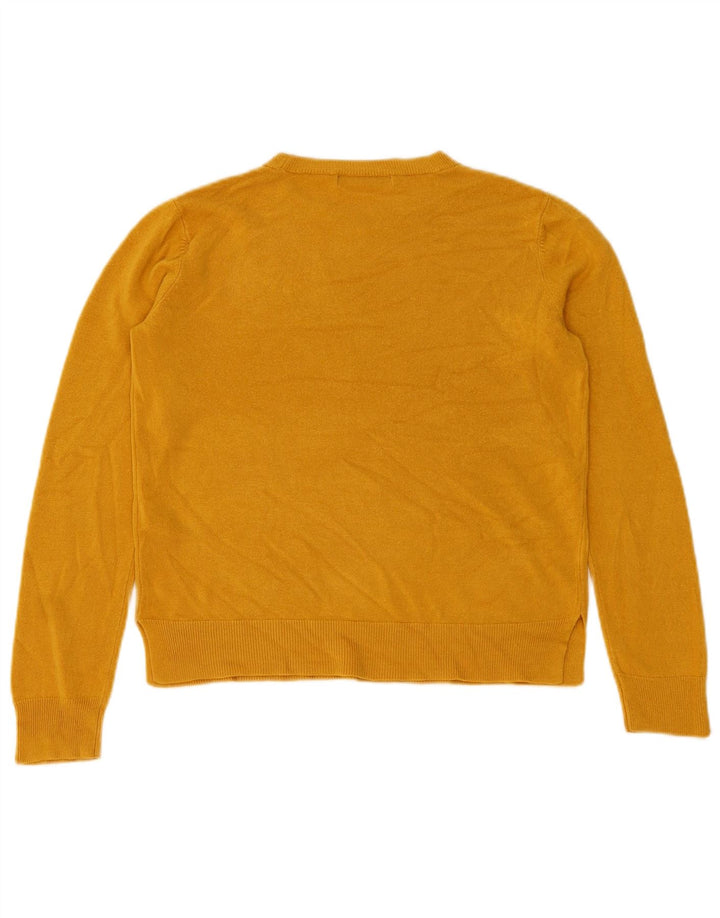 Marks & Spencer Dame sweater med rund hals DK 12 Medium Gul Akryl