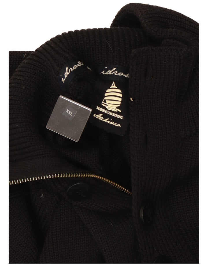 Marina Yachting Herre Button Neck Jumper Sweater 2XL Sort Uld