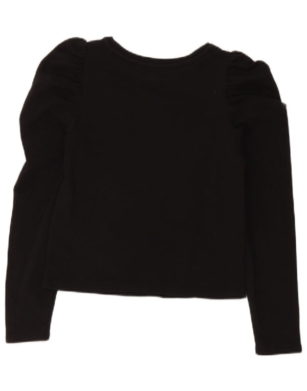 Zara Dame Crop Top Langærmet UK 8 Lille Sort