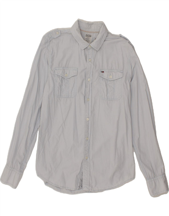TOMMY HILFIGER Mens Shirt Medium Blue Cotton Vintage Tommy Hilfiger and Second-Hand Tommy Hilfiger from Messina Hembry 