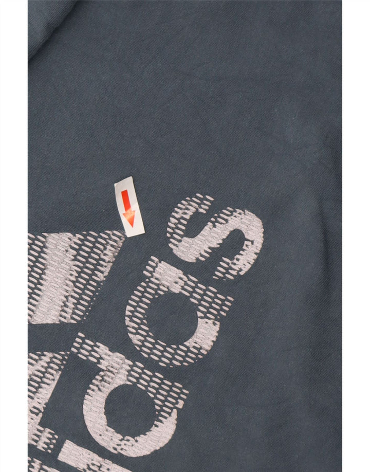 Adidas Grafisk T-shirt top mellemblå bomuld til mænd