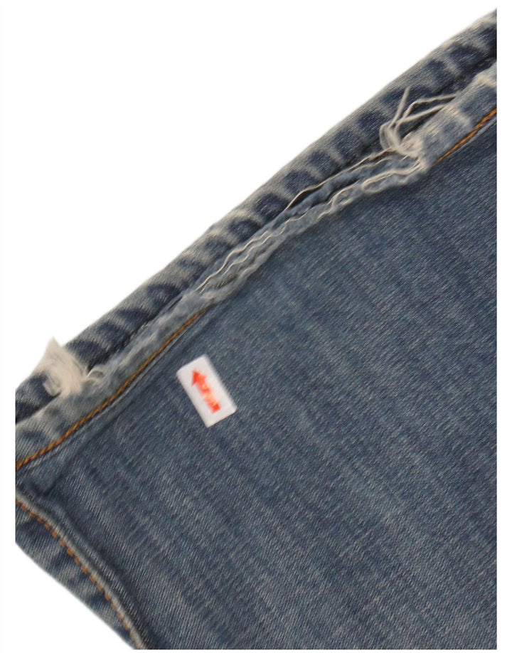 ARMANI Herre Graphic Straight Jeans W34 L30 Blå Bomuld