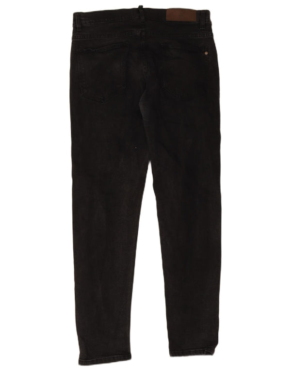 Zara Herre Slim Jeans EU 42 Large W32 L30 Sort Bomuld