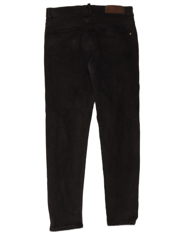 Zara Herre Slim Jeans EU 42 Large W32 L30 Sort Bomuld