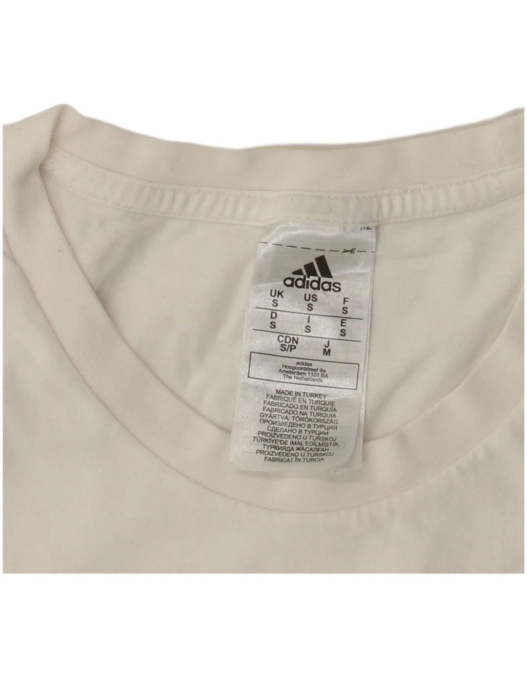 ADIDAS Mens Graphic T-Shirt Top Small White Cotton