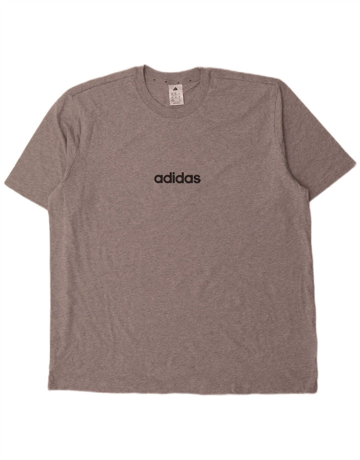 Adidas Herre T-Shirt Top 2XL Grå Bomuld