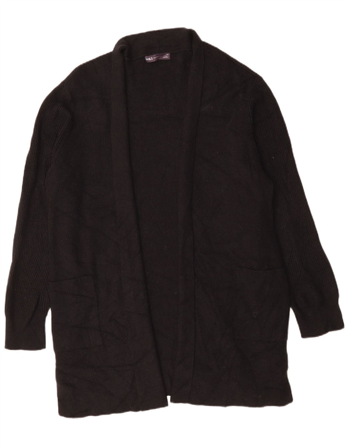 Marks & Spencer Dame Longline Open Cardigan Sweater UK 24 4XL Sort