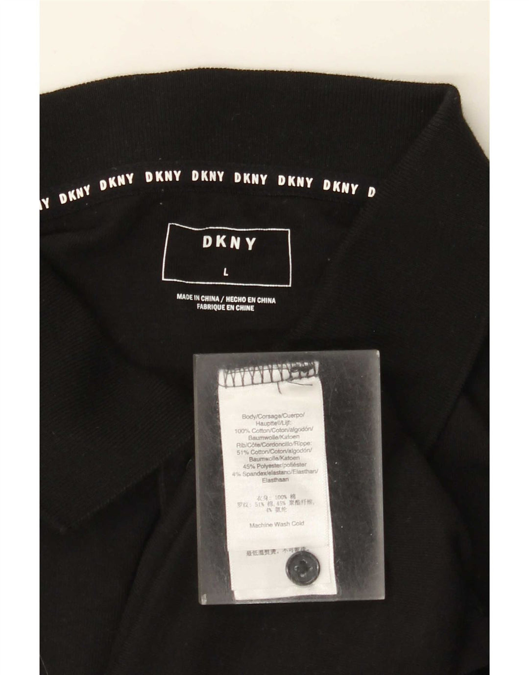 Dkny Herre Polo Shirt Stor Sort Bomuld
