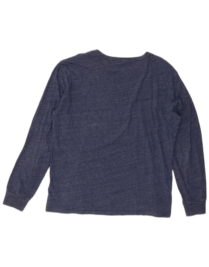 RALPH LAUREN Herre Top Langærmet Stor Marineblå Flecked Bomuld