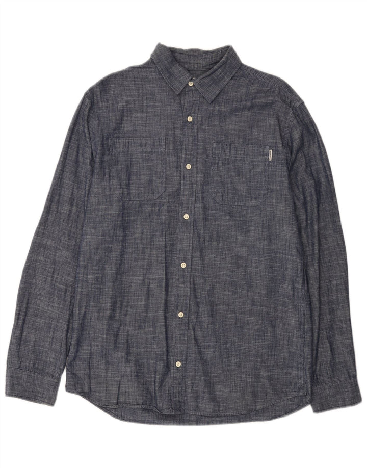JACK & JONES Herre Core Shirt Large Navy Blue Flecked Bomuld