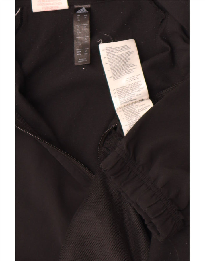 Adidas Boys Aeroready Tracksuit Topjakke 11-12 År Sort Polyester