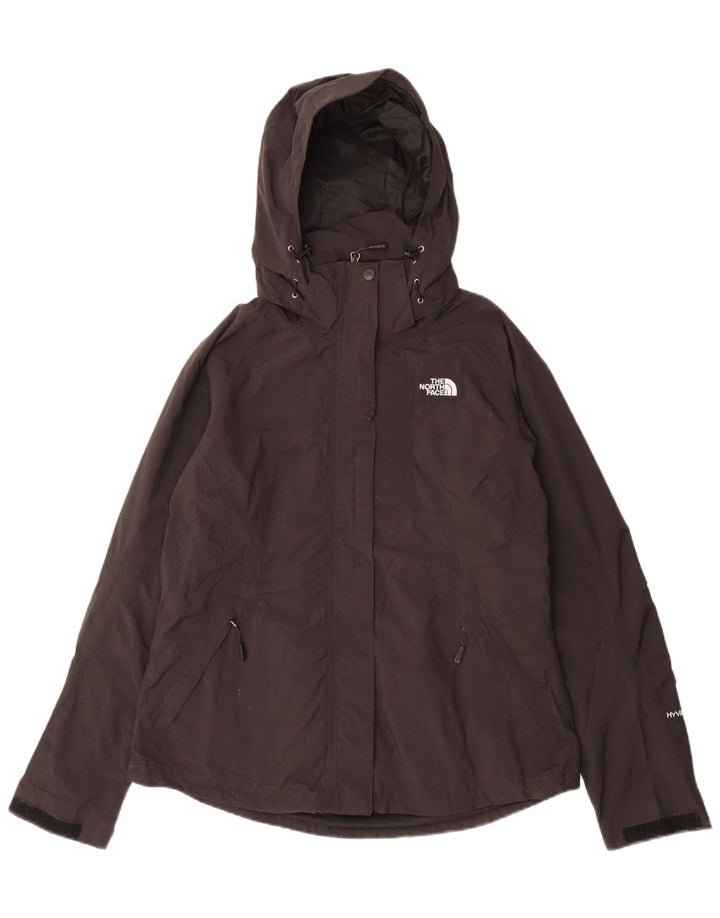 THE NORTH FACE Dame Hyvent Regnjakke med hætte UK 16 Stor sort nylon