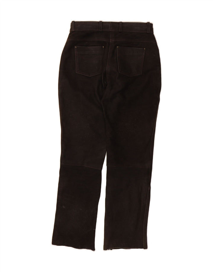 LOUIS Womens Straight Leather Trousers W30 L31 Brown Leather Vintage Louis and Second-Hand Louis from Messina Hembry 