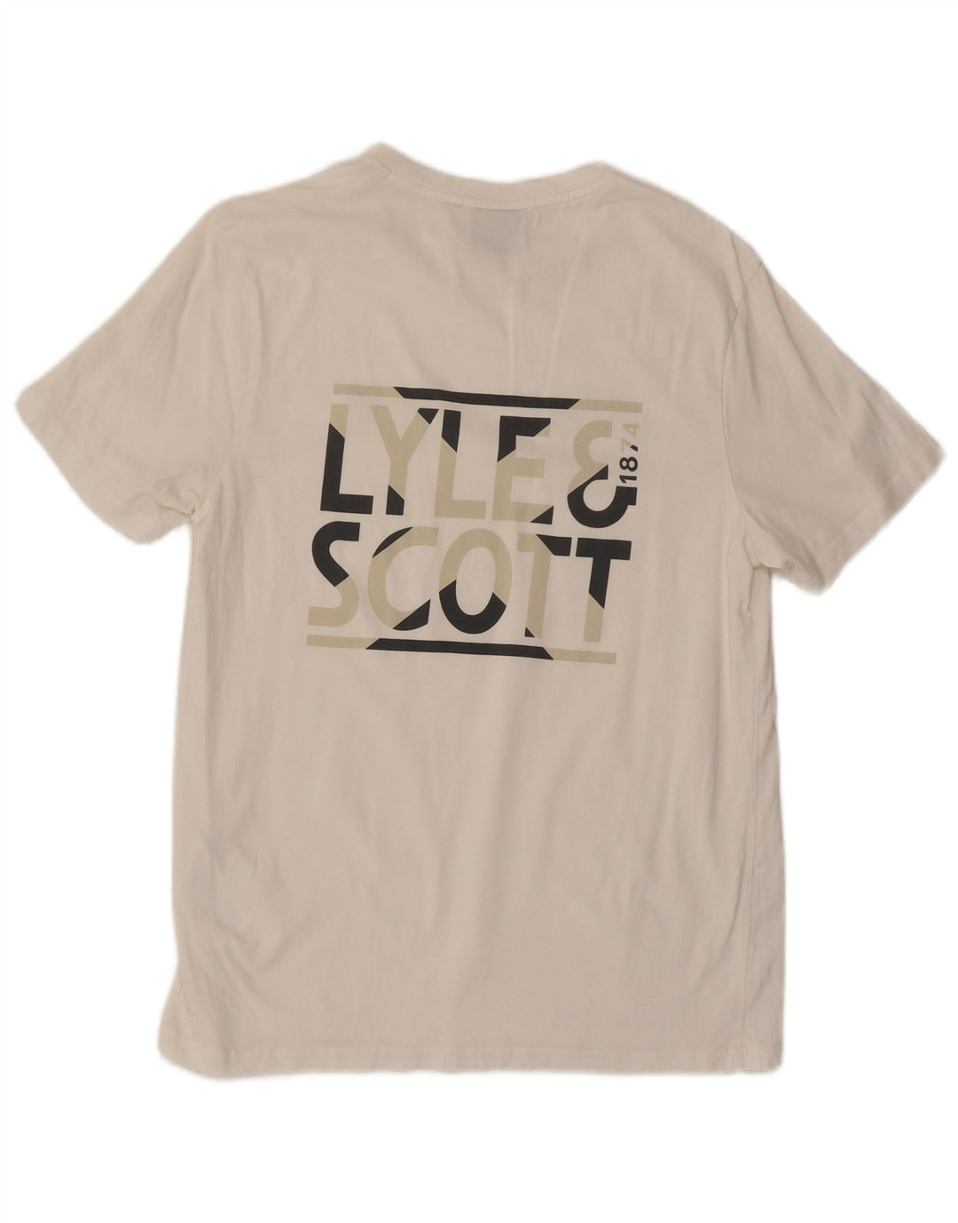 Lyle & Scott Herre grafisk T-shirt top mellem hvid bomuld