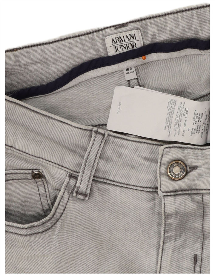 ARMANI JUNIOR Boys Slim Jeans 15-16 Years W28 L31 Grey Cotton
