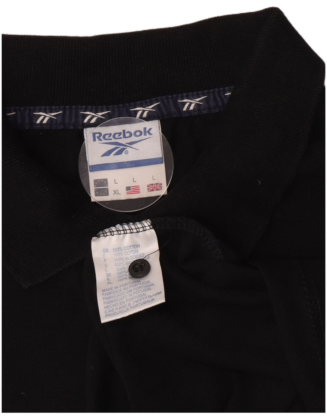 Reebok herre poloshirt stor sort bomuld