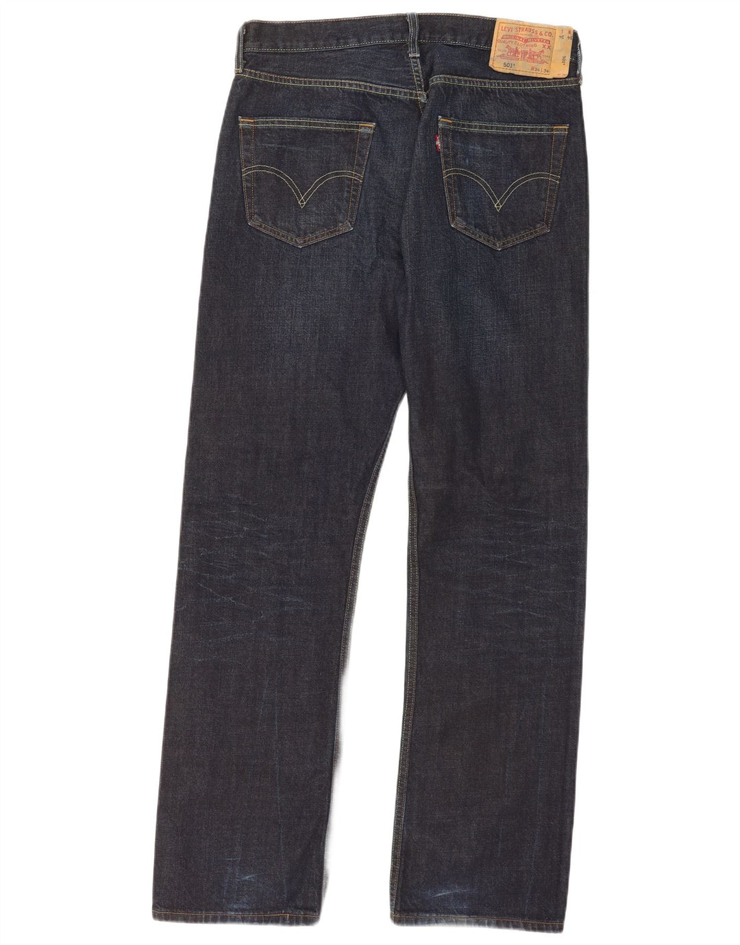 Levi's Herre 501 lige jeans W34 L34 Marineblå bomuld