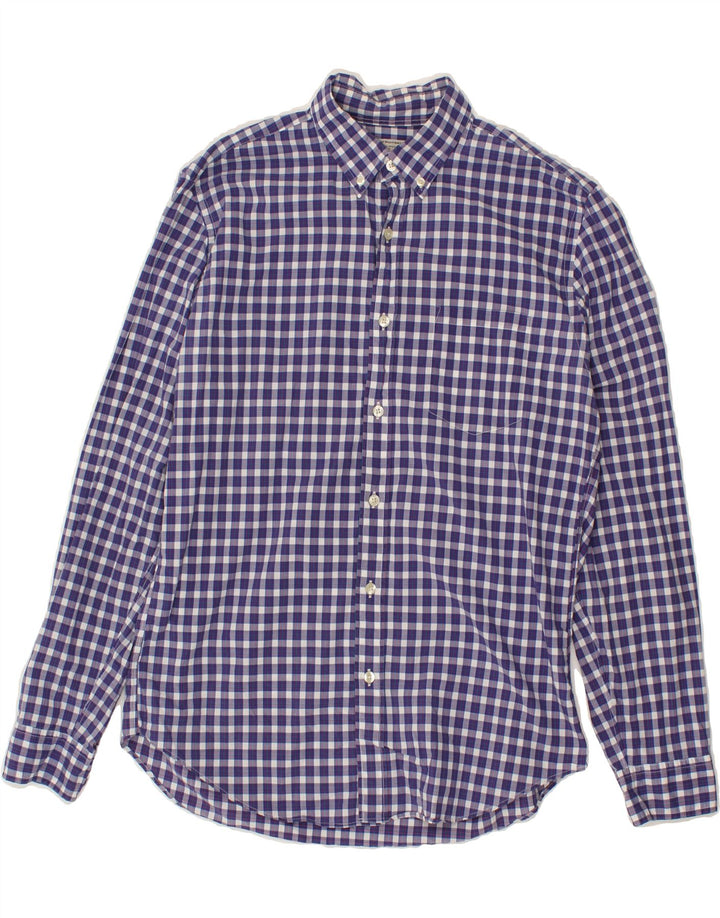 J. CREW Mens Tailored Shirt Medium Purple Check Cotton Vintage J. Crew and Second-Hand J. Crew from Messina Hembry 