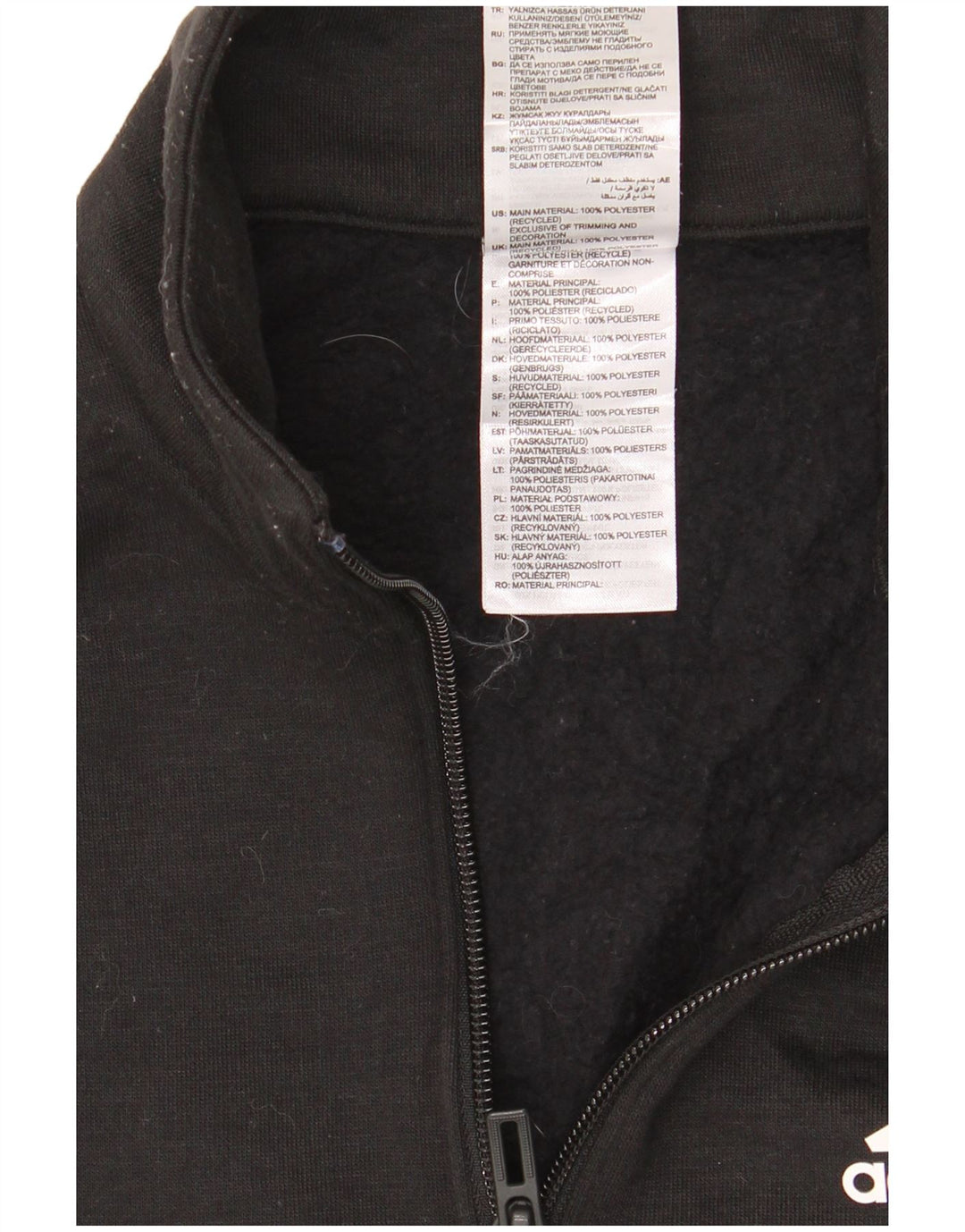 Adidas Womens Crop Graphic Crop Sweatshirt Jumper UK 4/6 XS Sort Polyester