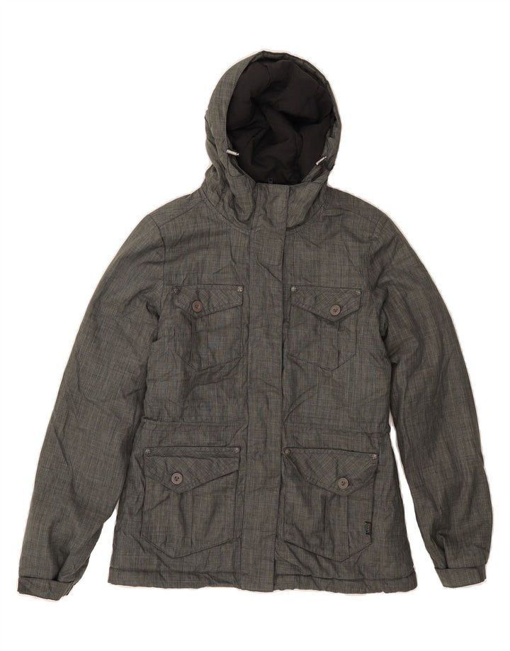 VANS Womens Hooded Windbreaker Jacket UK 10 Small Grey Polyester Vintage Vans and Second-Hand Vans from Messina Hembry 