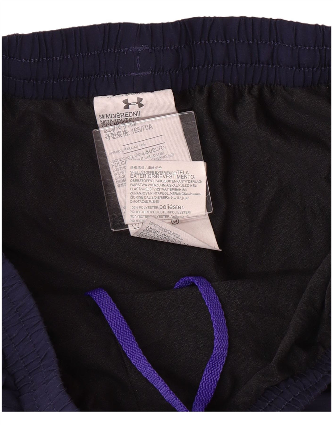 UNDER ARMOUR Sportsshorts til kvinder UK 12 Medium Navy Blue Colourblock